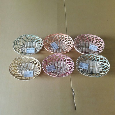 Colorful Oval Woven Bamboo Fruit Baskets