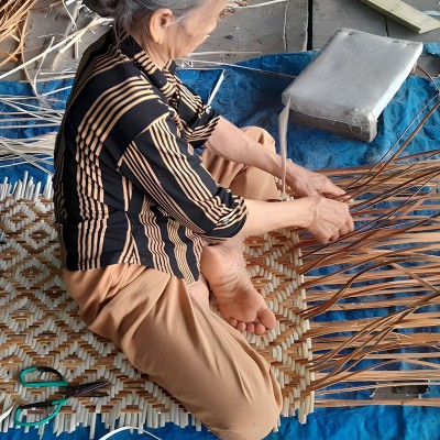 Mixed Color Woven Bamboo Fence Panel