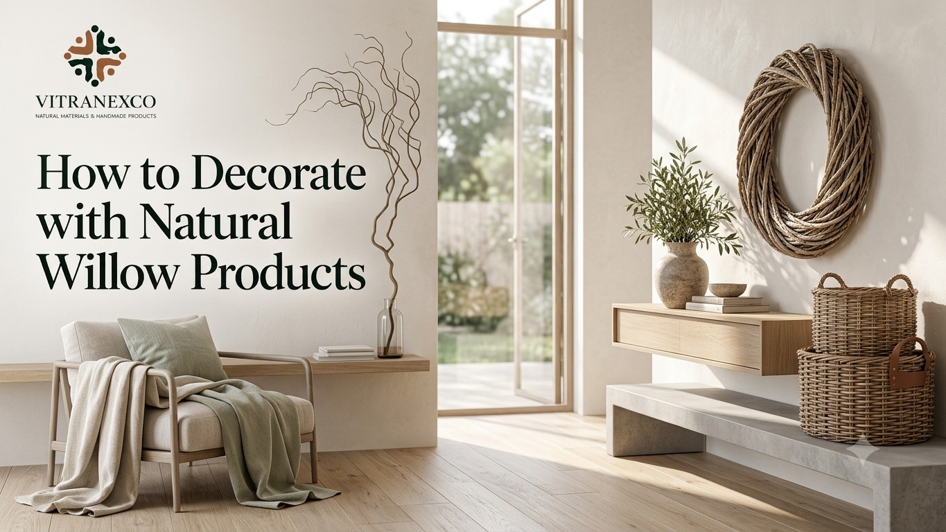 Guide to creating a cohesive home and garden design with natural Vietnamese willow products banner